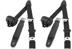 RetroBelt 3-Point Retractable Lap and Shoulder Seat Belt Systems RB-6475GMKT-BLK-BU