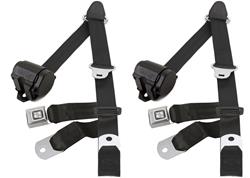 RetroBelt 3-Point Retractable Lap and Shoulder Seat Belt Systems RB-7391GMTKKT-BLK-BE