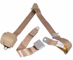 RetroBelt 3-Point Retractable Lap and Shoulder Seat Belt Systems for 1955-1957 BEL AIR - RB-557HKT-TAN