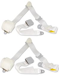 RetroBelt 3-Point Retractable Lap and Shoulder Seat Belt Systems RB-557HKT-WHT