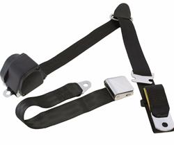 RetroBelt 3-Point Retractable Lap and Shoulder Seat Belt Systems RB-7073ZKT-BLK