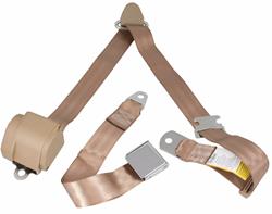 RetroBelt 3-Point Retractable Lap and Shoulder Seat Belt Systems RB-7073ZKT-TAN