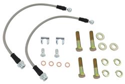 thumbnail image 2 of Russell 28-Inch Universal Braided Stainless Steel Brake Line - R58102S, Street Legal, Chrome Ends, Made In USA 2 of 13