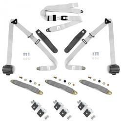 SafeTBoy 3-Point Retractable Bench Seat Belt Kits STBSBK3PSBKWT