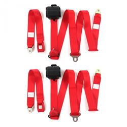 SafeTBoy 3-Point Retractable Push Button Buckle Lap Belts for 1953-1956 TR2, 1955-1957 TR3, 1957-1961 TR3A - STBCF9B1