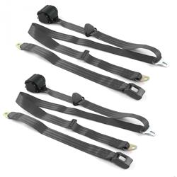 SafeTBoy 3-Point Retractable Push Button Buckle Lap Belts for 1962-1967 CLUB WAGON, 1961-1967 ECONOLINE, 1962-1965 STATION BUS - STBCFBB3
