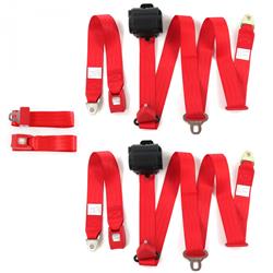 SafeTBoy 3-Point Retractable Push Button Buckle Lap Belts STBD00CF
