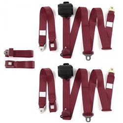 SafeTBoy 3-Point Retractable Push Button Buckle Lap Belts STBD03E4