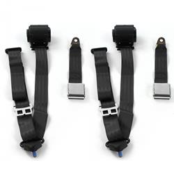 SafeTBoy 3-Point Retractable Airplane Buckle Lap Belts for 1953-1956 TR2, 1955-1957 TR3, 1957-1961 TR3A - STBD052B
