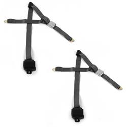 SafeTBoy 3-Point Retractable Airplane Buckle Lap Belts for 1953-1956 TR2, 1955-1957 TR3, 1957-1961 TR3A - STBD09C7