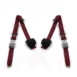 SafeTBoy 3-Point Retractable Airplane Buckle Lap Belts for 1964-1966 MUSTANG - STBD0A8B