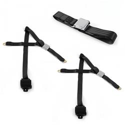 SafeTBoy 3-Point Retractable Airplane Buckle Lap Belts for 1979-1986 CAPRI, 1979-1993 MUSTANG - STBD0B7D