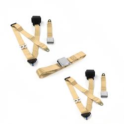 SafeTBoy 3-Point Retractable Airplane Buckle Lap Belts for 1964-1966 MUSTANG - STBD0CD9
