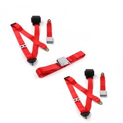 SafeTBoy 3-Point Retractable Airplane Buckle Lap Belts for 1964-1966 MUSTANG - STBD0E01