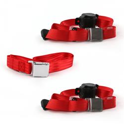 SafeTBoy 3-Point Retractable Airplane Buckle Lap Belts for 1964-1966 MUSTANG - STBD0E01