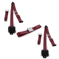 SafeTBoy 3-Point Retractable Airplane Buckle Lap Belts for 1967-1970 MUSTANG - STBD1225