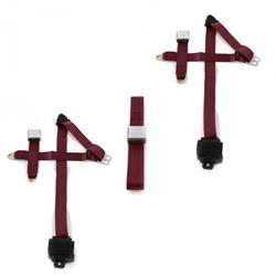 SafeTBoy 3-Point Retractable Airplane Buckle Lap Belts for 1982-1993 S10, 1982-1990 S15, 1991-1993 SONOMA - STBD122B