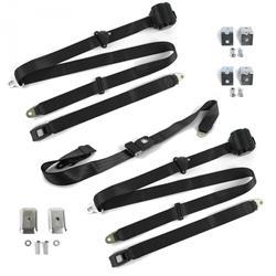 SafeTBoy 3-Point Retractable Push Button Buckle Lap Belts for 1964-1966 MUSTANG - STBD3117