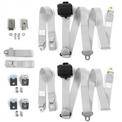 SafeTBoy 3-Point Retractable Push Button Buckle Lap Belts STBD348E