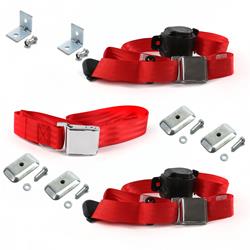 SafeTBoy 3-Point Retractable Airplane Buckle Lap Belts STBD384B