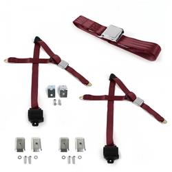 SafeTBoy 3-Point Retractable Airplane Buckle Lap Belts for 1953-1956 TR2, 1955-1957 TR3, 1957-1961 TR3A - STBD3BC1