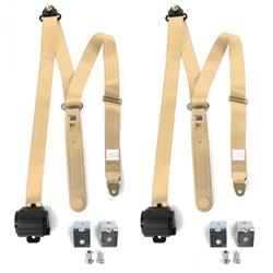 SafeTBoy 3-Point Retractable Push Button Buckle Lap Belts for 1971-1973 MUSTANG - STBD63F1