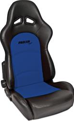 Procar Sportsman Pro Recliner Series 1615 Black/blue Vinyl/velour Seat 80-1615-65