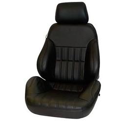 Procar Rally Smoothback Series 1000S Black Leather Seat 80-1000-51LS-LEATHER