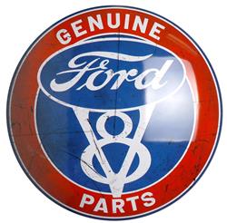 Ford V8 Round Tapered Metal Sign 375194