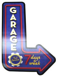 Garage Arrow Lenticular Wood Sign