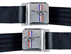 Scott Drake Mustang Emblem Seat Belts SB-BL-H