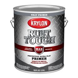 Krylon Rust Tough Rust Preventative Primer 1 Gallon Flat Gray/Silver RTG9765