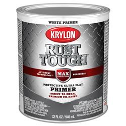Krylon Rust Tough Rust Preventative Primer 1 Quart Flat White RTQ9718