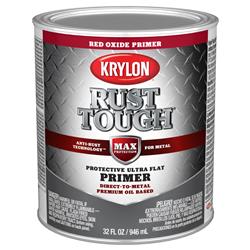 Krylon Rust Tough Rust Preventative Primer 1 Quart Flat Red RTQ9721