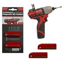 StealthMounts Milwaukee M12 Magnetic Bit Holders BH-MW12-RED-2