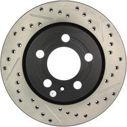 StopTech Drilled and Slotted Brake Rotors for 2002-2006 GOLF, 2004-2005 JETTA, 2000-2006 TT QUATTRO - 127.33069L