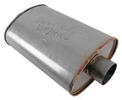 Stainless Works Turbo Chambered 304 Stainless Steel 3 Inch Muffler TM5C3C3C