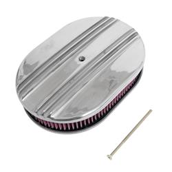 14" Round Polished Aluminum Full Finned Air Cleaner Lid Top only 