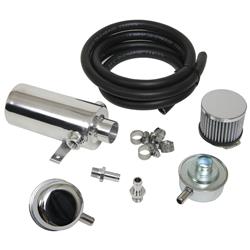 Summit Racing™ 16 oz Polished Aluminum Breather Tank System w/ Valve Cover Breather SUM-300105