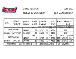Summit Racing Equipment® Pro Mopar Hydraulic Roller Cams SUM-5777