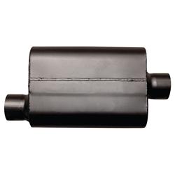 Pair Of Black Chambered Exhaust Mufflers – 3" Offset Inlet/Outlet – Race Performance – M-AUTO