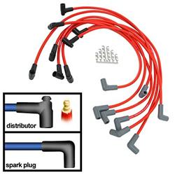 1953-2021 V8 Spark Plug Wire Set W/90 Degree Ceramic Boots - Black