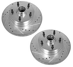 Brake Rotors - Cross-drilled and slotted surface Rotor Style