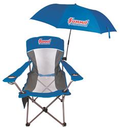 Summit Racing™ Mesh Back Folding Camping Chair and Clip-On Umbrella Combos SUM-CSUMGCM12