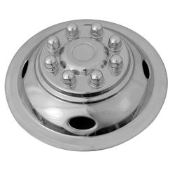 4-Piece 17in Front+Rear Polished Stainless Steel Dually 8-Lug 5-Hand Hole Wheel Simulators Hub Caps Skins Liners Covers R17 with Removable Centre Caps Compatible with Dodge 03-14 Ram 3500 Dually 