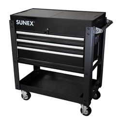 Sunex Tools 3-Drawer Slide Top Utility Carts 8035XTBK