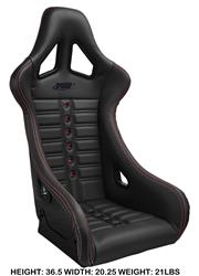 TMI Pro-Razor Sport X High Back Black Vinyl Seat 47-9933RL-6525-RS-BGR