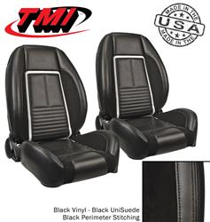 TMI Sport R Pro-Series Low Back Black Vinyl/suede Seat 47-8052-2295-99-2S-BKS