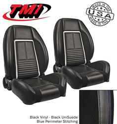 TMI Sport R Pro-Series Low Back Black Vinyl/suede Seat 47-8052-2295-99-2S-BS