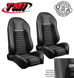 TMI Sport R Pro-Series High Back Charcoal Black Vinyl/suede Seat 47-7170-6525-99-801-10S-GS
